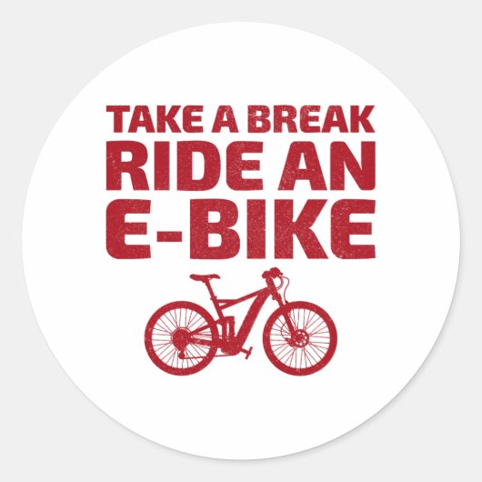 E-Bike Elektrische Fiets E-Fietser Fiets Ronde Sticker (Voorkant)