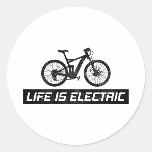 E-Bike Elektrische Fiets E-Fietser Fiets Ronde Sticker (Voorkant)