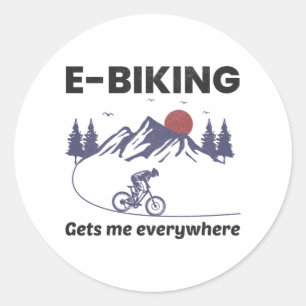 E-Bike Elektrische Fiets E-Fietser Fiets Ronde Sticker