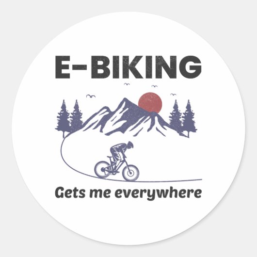E-Bike Elektrische Fiets E-Fietser Fiets Ronde Sticker (Voorkant)