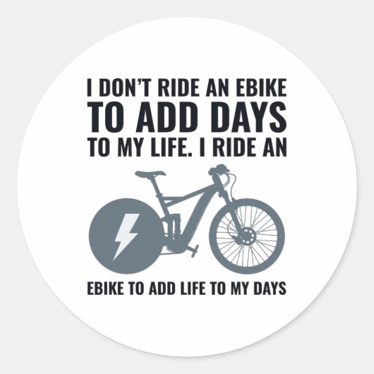 E-Bike Elektrische Fiets E-Fietser Fiets Ronde Sticker (Voorkant)