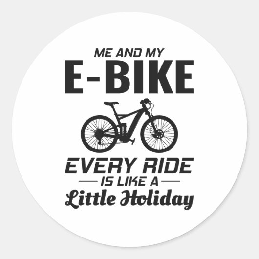 E-Bike Elektrische Fiets E-Fietser Fiets Ronde Sticker (Voorkant)