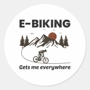 E-Bike Elektrische Fiets E-Fietser Fiets Ronde Sticker