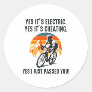 E-Bike Elektrische Fiets E-Fietser Fiets Ronde Sticker