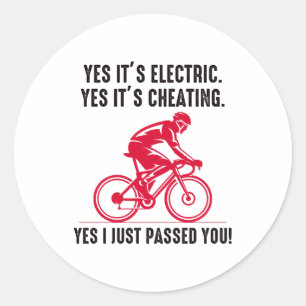 E-Bike Elektrische Fiets E-Fietser Fiets Ronde Sticker