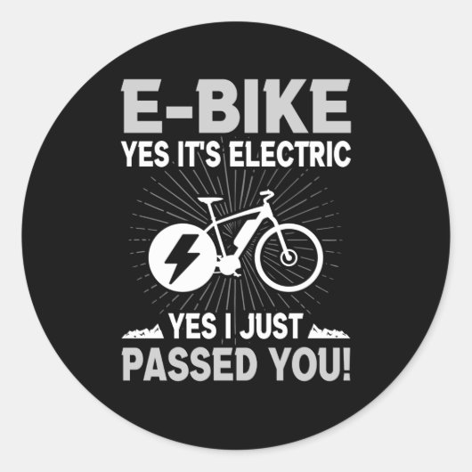 E-bike elektrische passeerde u Electrorad fiets Ronde Sticker (Voorkant)