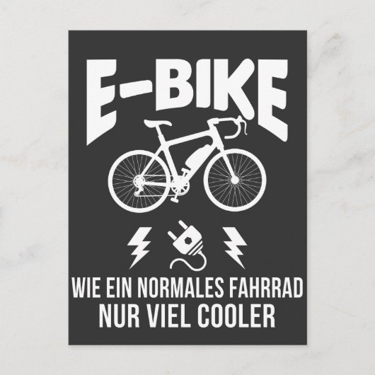 E-Bike Elektro Fahrrad Spruch für Radfahrer Briefkaart (Voorkant)