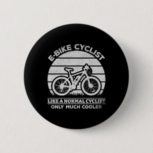 E-bike fietser als een normale fietser alleen veel ronde button 5,7 cm