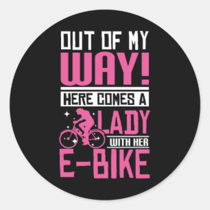 E-bike Lady Ronde Sticker