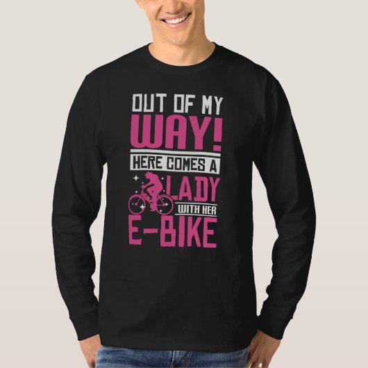 E-bike Lady T-shirt (Voorkant)