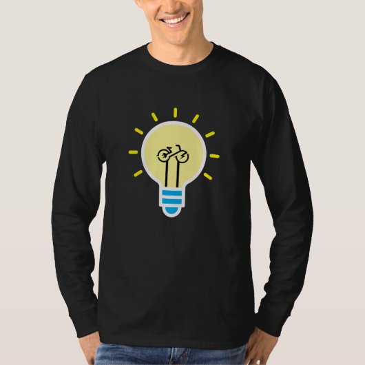 E Bike Light Bulb-fiets T-shirt (Voorkant)