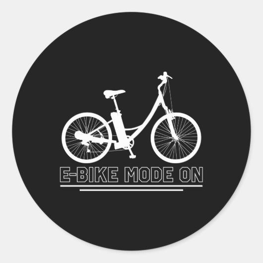E-bike modus op elektrische fiets ronde sticker (Voorkant)