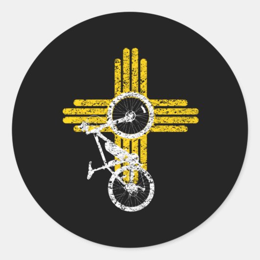 E-Bike New Mexico Zia symbool Ronde Sticker (Voorkant)