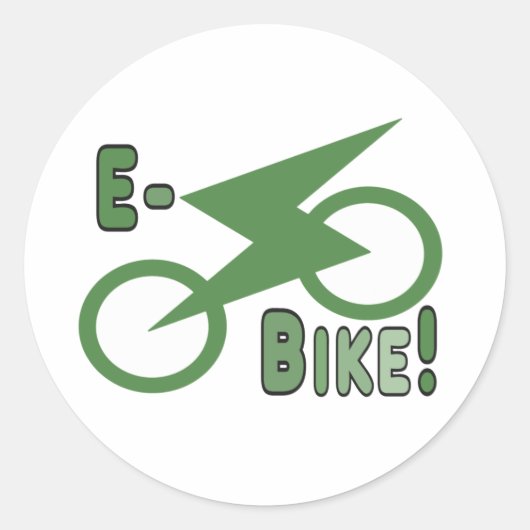 E-Bike! Ronde Sticker (Voorkant)