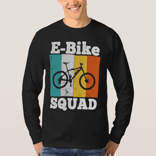 E Bike Squad  EBike Team E Biking Retro E Bike T-shirt (Voorkant)