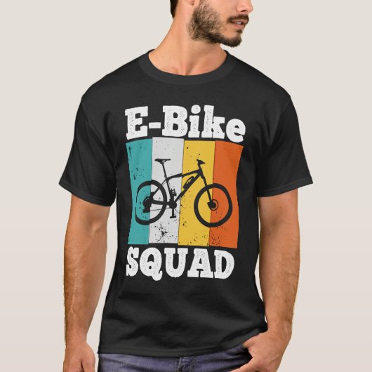 E Bike Squad  EBike Team E Biking Retro E Bike T-shirt (Voorkant)