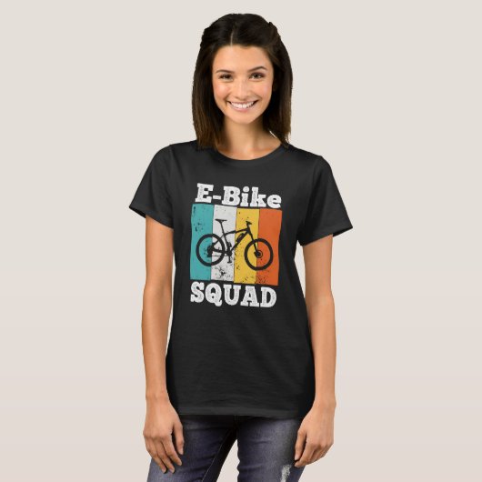 E Bike Squad Eike Team E Biking Retro E Bike T-shirt (Voorkant volledig)