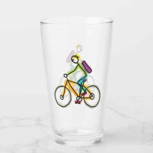 E-Bike Stickman Glas (Voorkant)