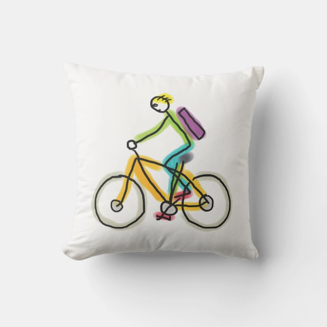 E-Bike Stickman Kussen (Voorkant)