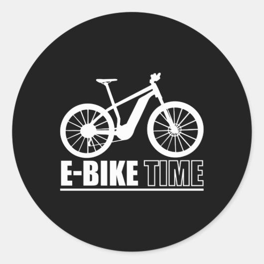E-bike tijd elektrische fiets ronde sticker (Voorkant)