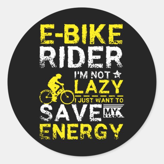 E-bike voor het besparen van mijn energie ronde sticker (Voorkant)
