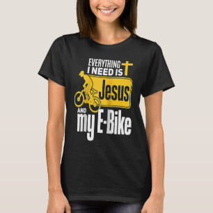 E Biker Jesus Jesus en E Biking Religious EBiker T-shirt