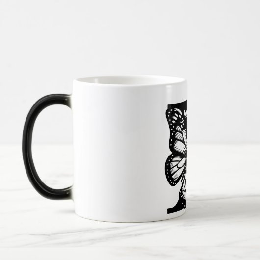 E Blauw Back butterfly Magische Mok (Links)