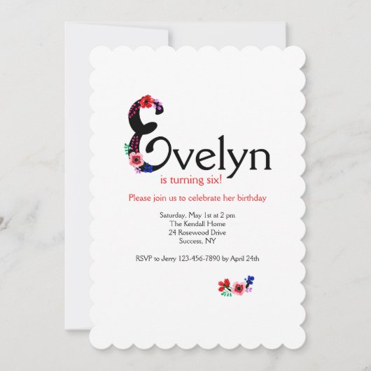 E-brief (elke voornaam toevoegen met letter E) Kaart (Voorkant)