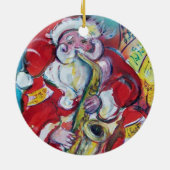 E BRIEF/SANTA EN SAX, CHRISTMAS PARTY MONOGRAM KERAMISCH ORNAMENT (Achterkant)