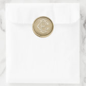 E & C Initiaal Faux Gold Wax Envelop Seal Bruiloft Ronde Sticker (Tas)