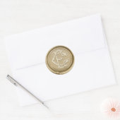 E & C Initiaal Faux Gold Wax Envelop Seal Bruiloft Ronde Sticker (Envelop)