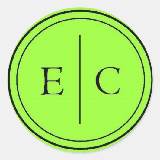 E/C Monogram Lime Groene Sticker (Voorkant)