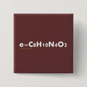 e=cafeïneknop vierkante button 5,1 cm (Voorkant)