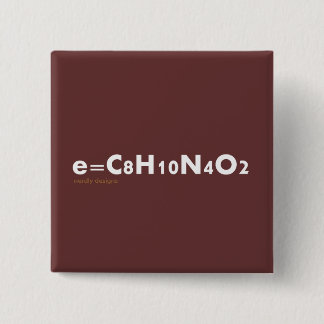 e=cafeïneknop vierkante button 5,1 cm