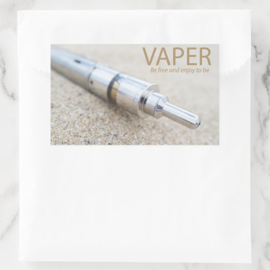 E-cig en dampen rechthoekige sticker (Tas)