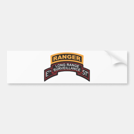 E Co 51st Infanterie LRS scrol, Ranger Tab Bumpersticker (Voorkant)
