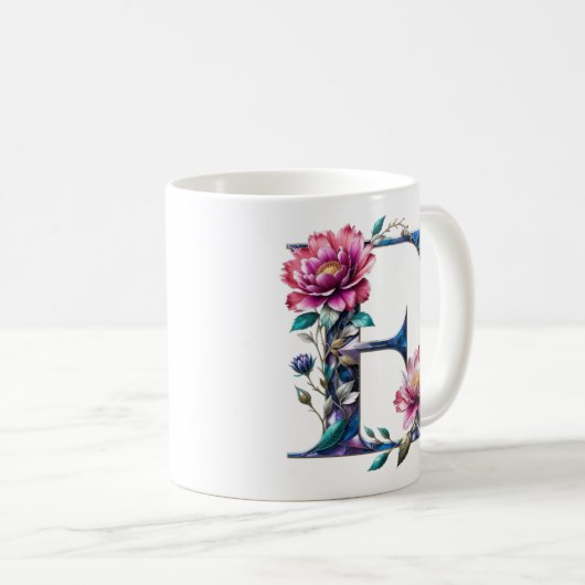 E Coffee Mok – Floral Design voor Gifting (Voorkant rechts)
