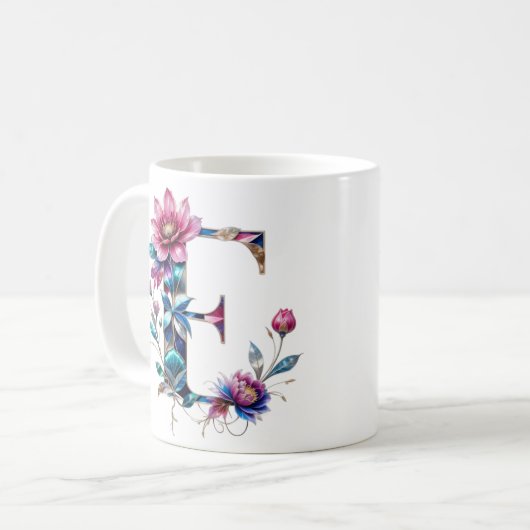 E Coffee Mok – Floral Design voor Gifting (Voorkant links)