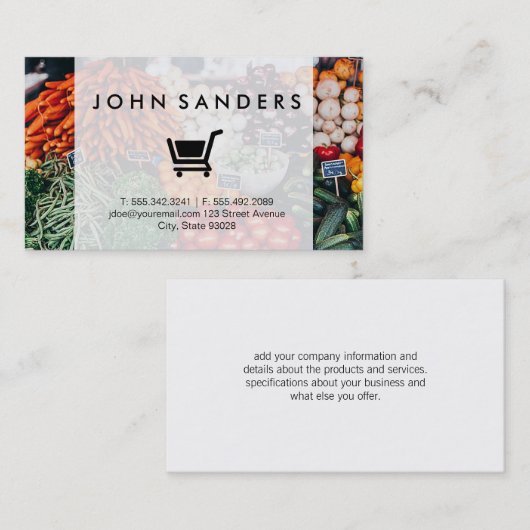 E-commerce | Bezorging Boerenmarkt Visitekaartje (Voorkant / Achterkant)