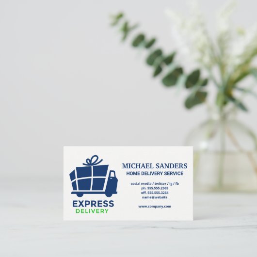 E-commerce/Home Delivery Service Visitekaartje (Staand voorkant)