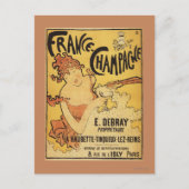 E. Debray Champagne Advertisement Poster Briefkaart (Voorkant)