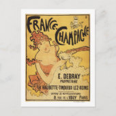 E. Debray Champagne Advertisement Poster Briefkaart (Voorkant)