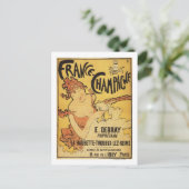 E. Debray Champagne Advertisement Poster Briefkaart (Staand voorkant)
