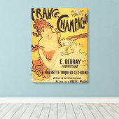 E. Debray Champagne Advertisement Poster Canvas Afdruk (Insitu (Houten vloer))