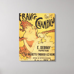 E. Debray Champagne Advertisement Poster Canvas Afdruk