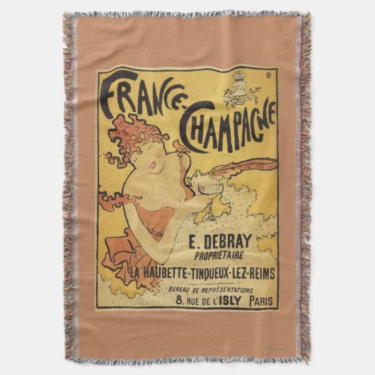 E. Debray Champagne Advertisement Poster Deken (Voorkant Verticaal)