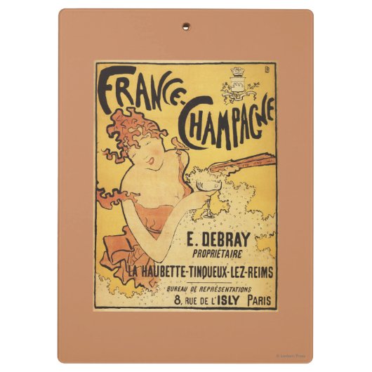 E. Debray Champagne Advertisement Poster Klembord (Achterkant)