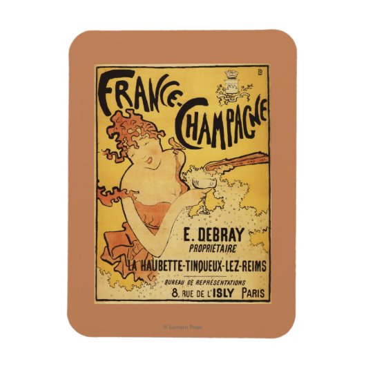 E. Debray Champagne Advertisement Poster Magneet (Verticaal)