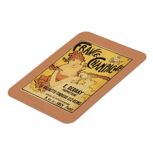 E. Debray Champagne Advertisement Poster Magneet (Linkerzijde)