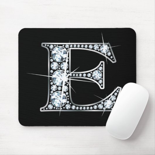 "E" Diamond Bling Mousepad Muismat (Met muis)